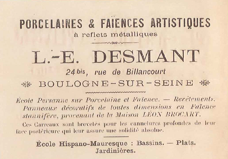publicité Desmant 1893