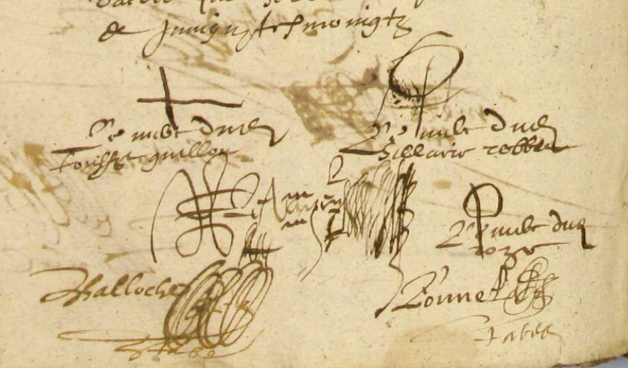 Signatures de l'acte de 1625
