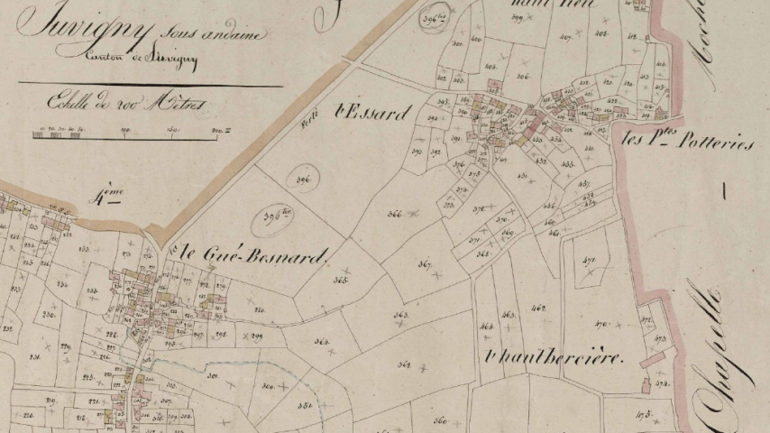 Gué-Besnard et Petites Poteries sur la cadastre de 1834 / AD61