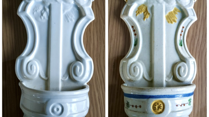 Bénitiers en faience fine